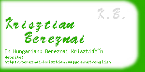 krisztian bereznai business card